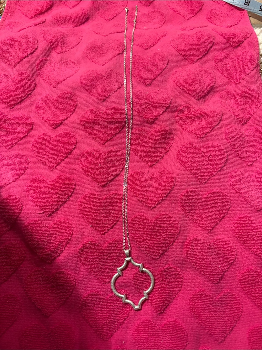 Silvertone Quatrefoil Pendant Necklace - Silver